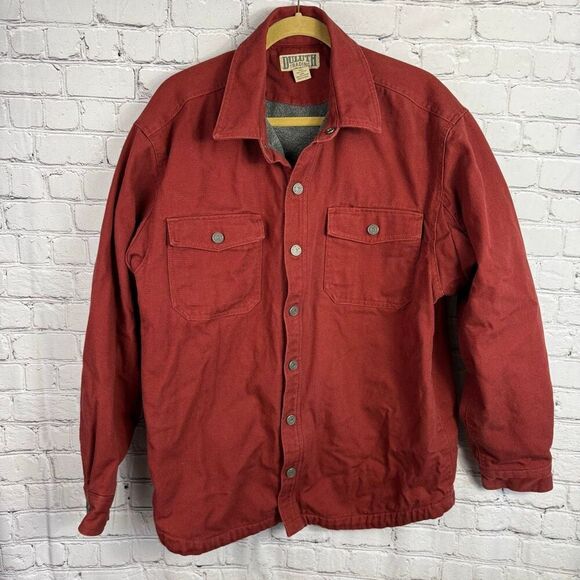 Duluth Trading Co Other - Duluth Trading Co. Men's Fleece Lined Red Clay Canvas Chore Barn Jacket Snap L